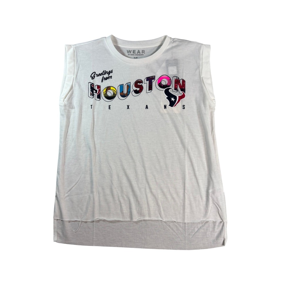WEAR by Erin Andrews Houston Texans Greetings From Houston Muscle Tee White S